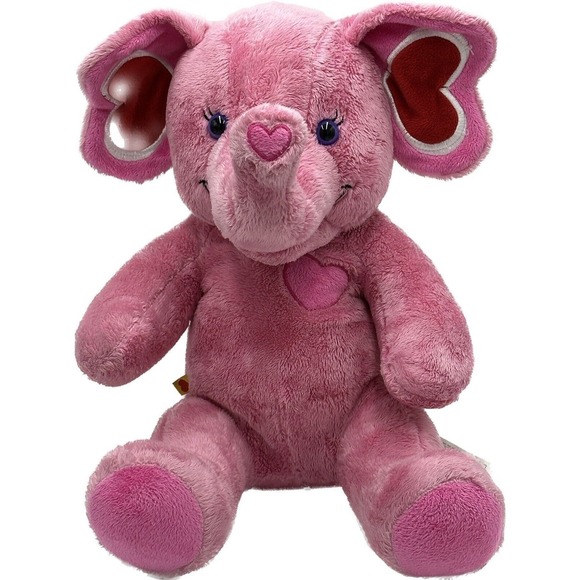 Build A Bear Pink Elephant Plush With Hearts Stuffed Animal Toy Valentine’s Day - Picture 1 of 10